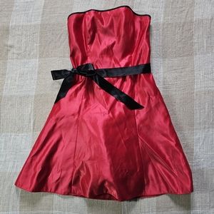y2k Gunne Sax Vamp Goth Red & Black Flare Mini Dress